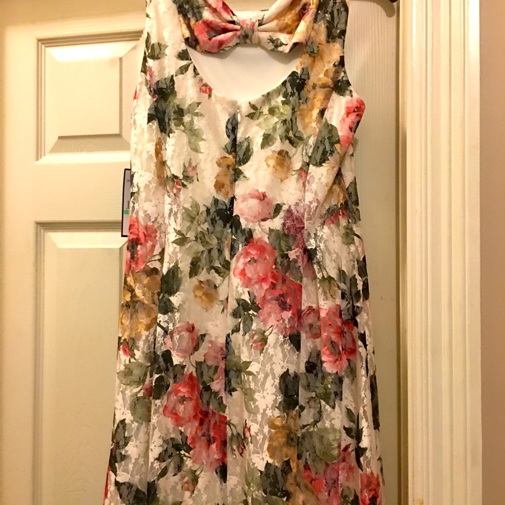 Woman’s floral print dress